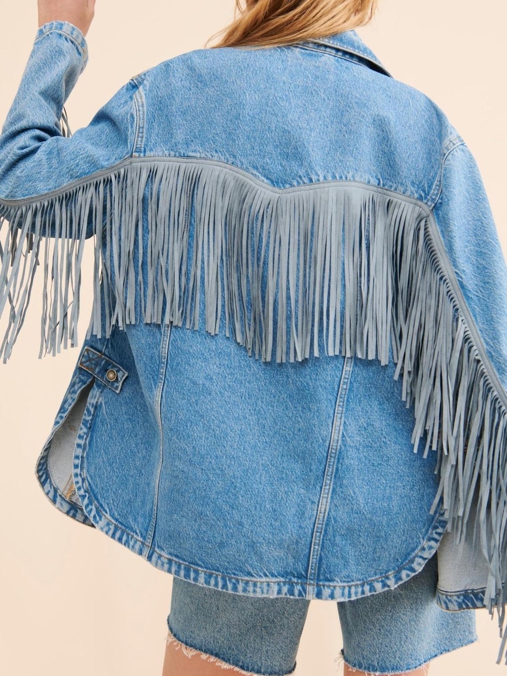 We The Free Fringe Out blue denim jacket - Picture 2 of 3